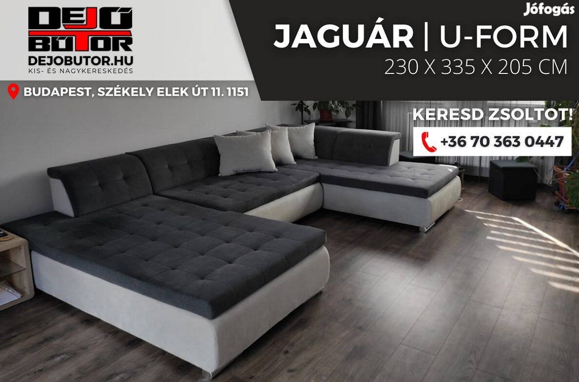 Jaguár sarok szivacsos kanapé ülőgarnitúra 205x345x230 cm ualak gray