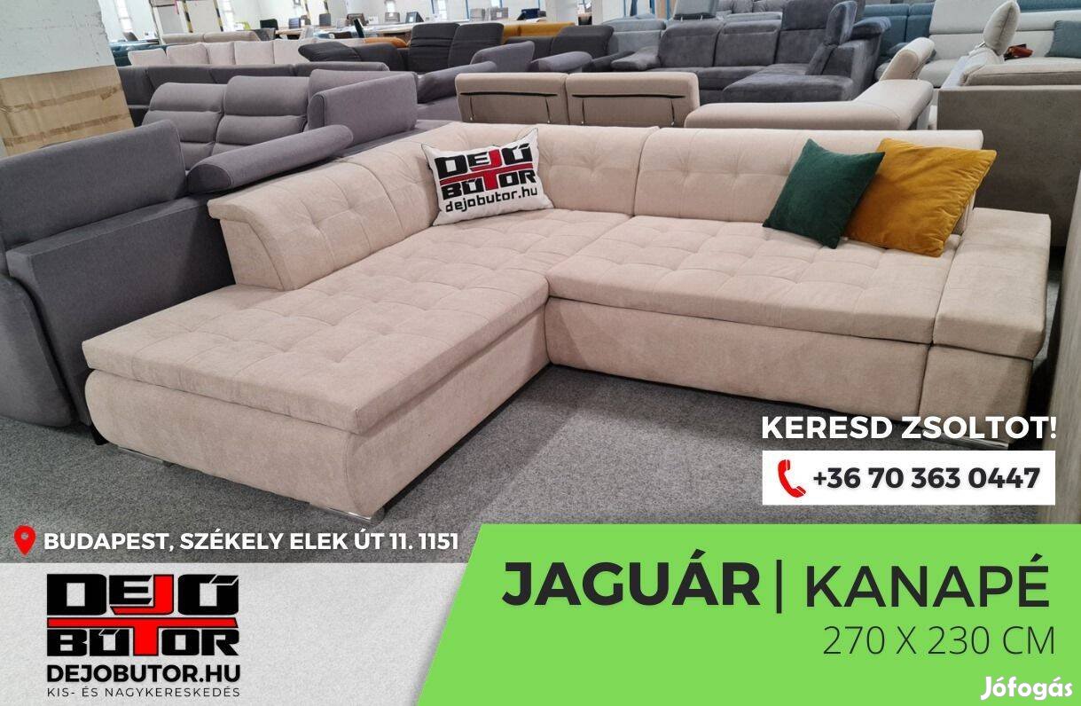 Jaguár szivacsos krém kanapé ülőgarnitúra sarok 270x230 cm