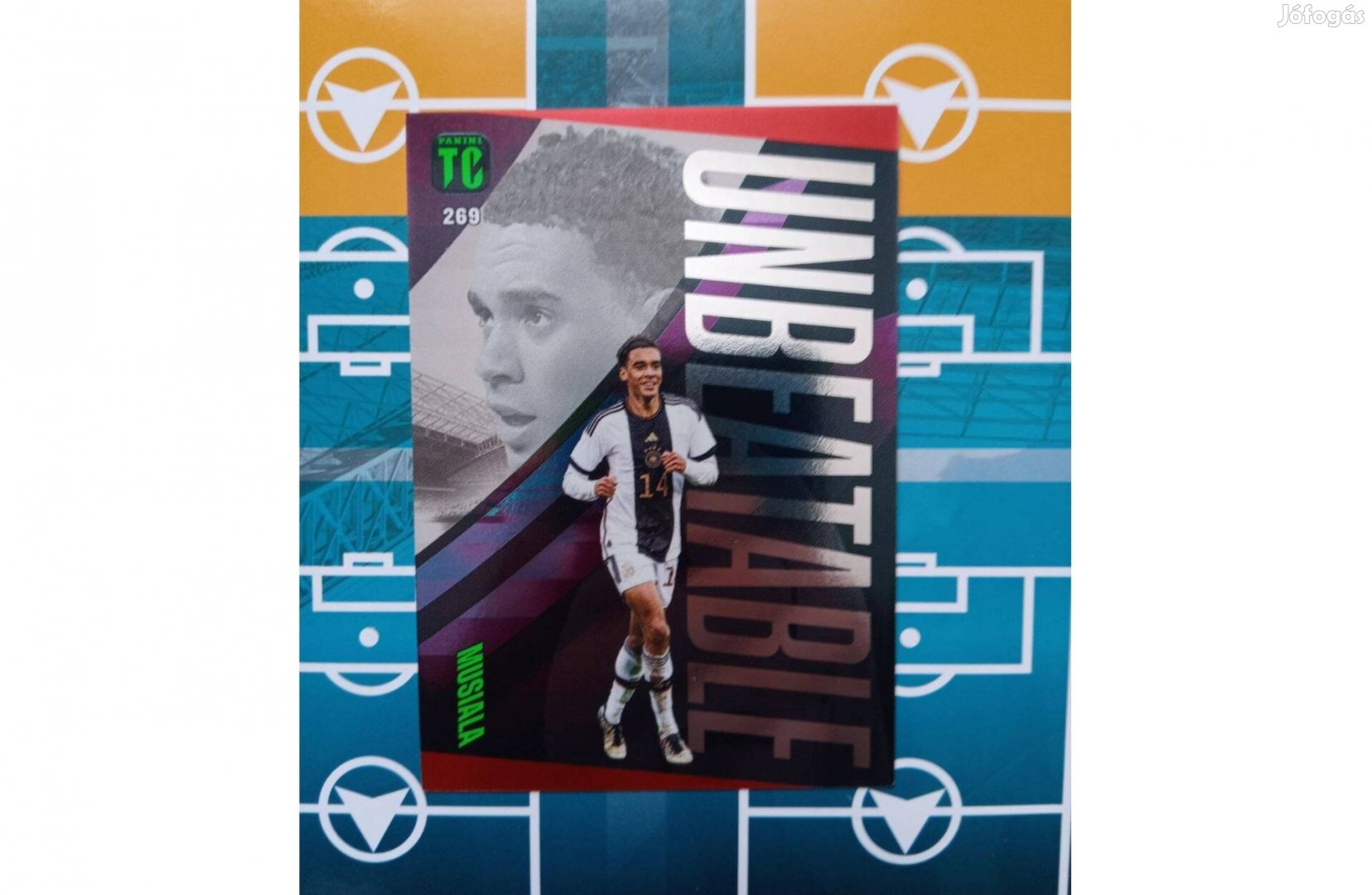 Jamal Musiala Piros Unbeatable Panini Top Class 2024 kártya