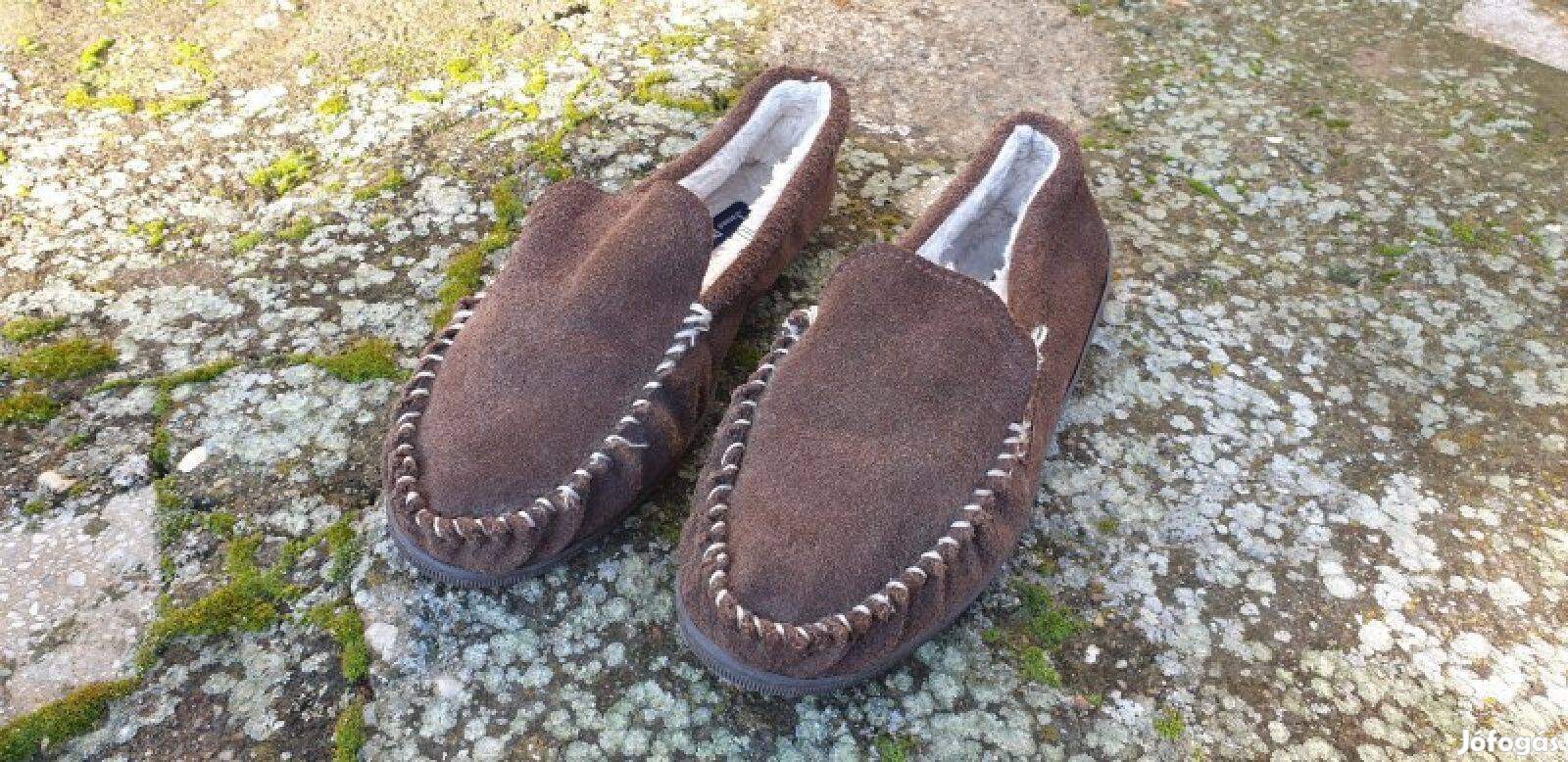 James Pringle m.barna bundás férfi velúr házicipő - 44