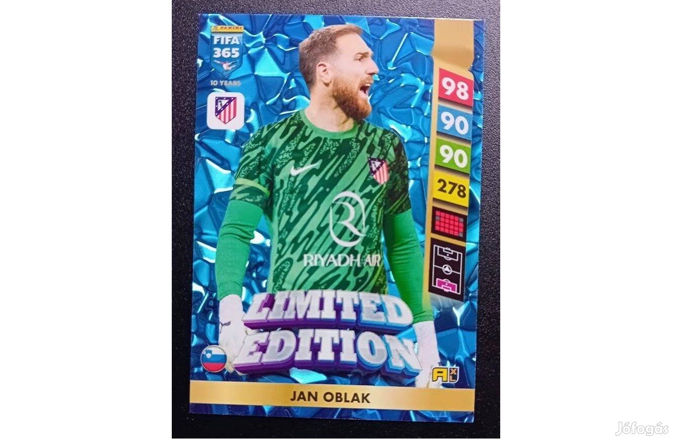 Jan Oblak Atlético Madrid Limited focis kártya Panini FIFA 2025