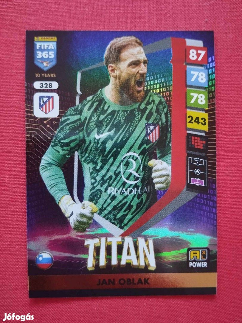 Jan Oblak (Atletico Madrid) FIFA 365 2025 Power Titan focis kártya