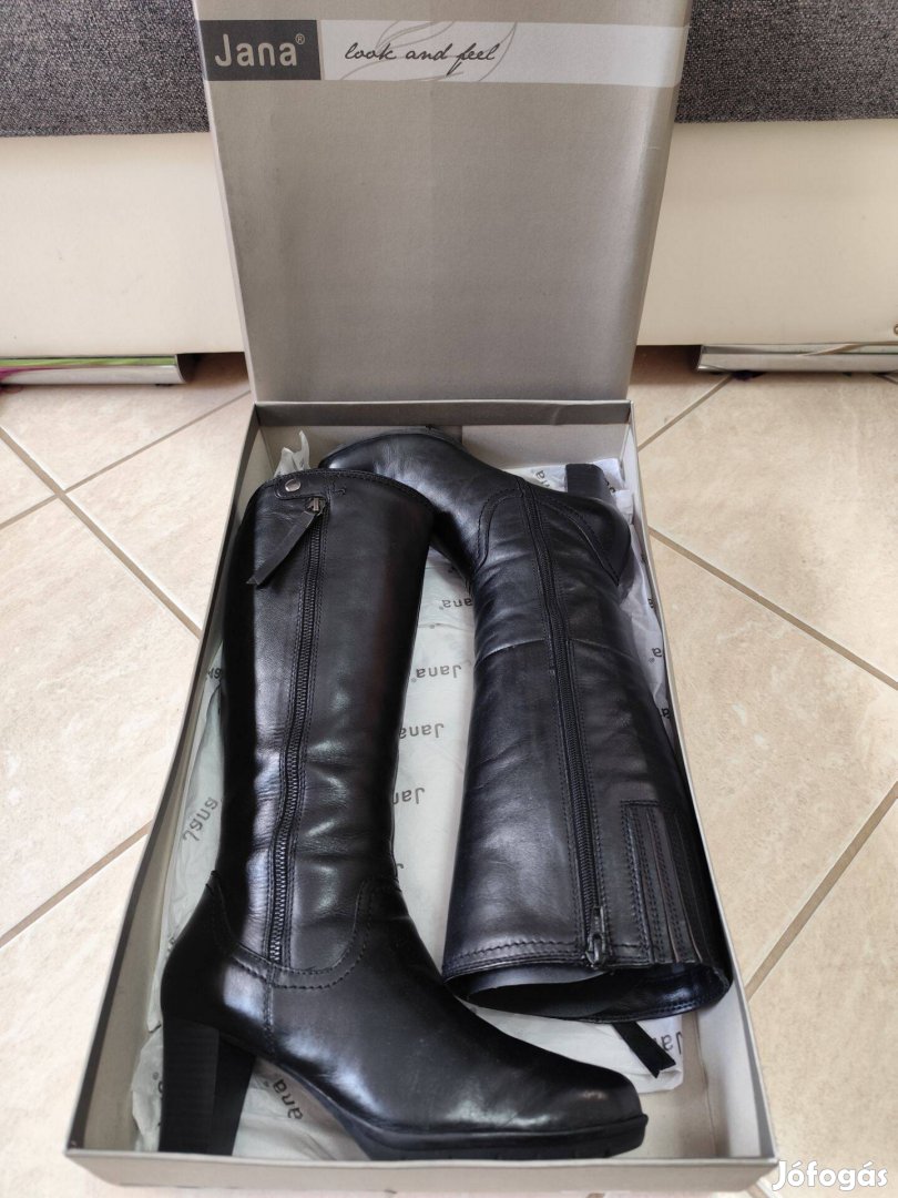 Jana bőr női csizma, 38.5-ös méretű