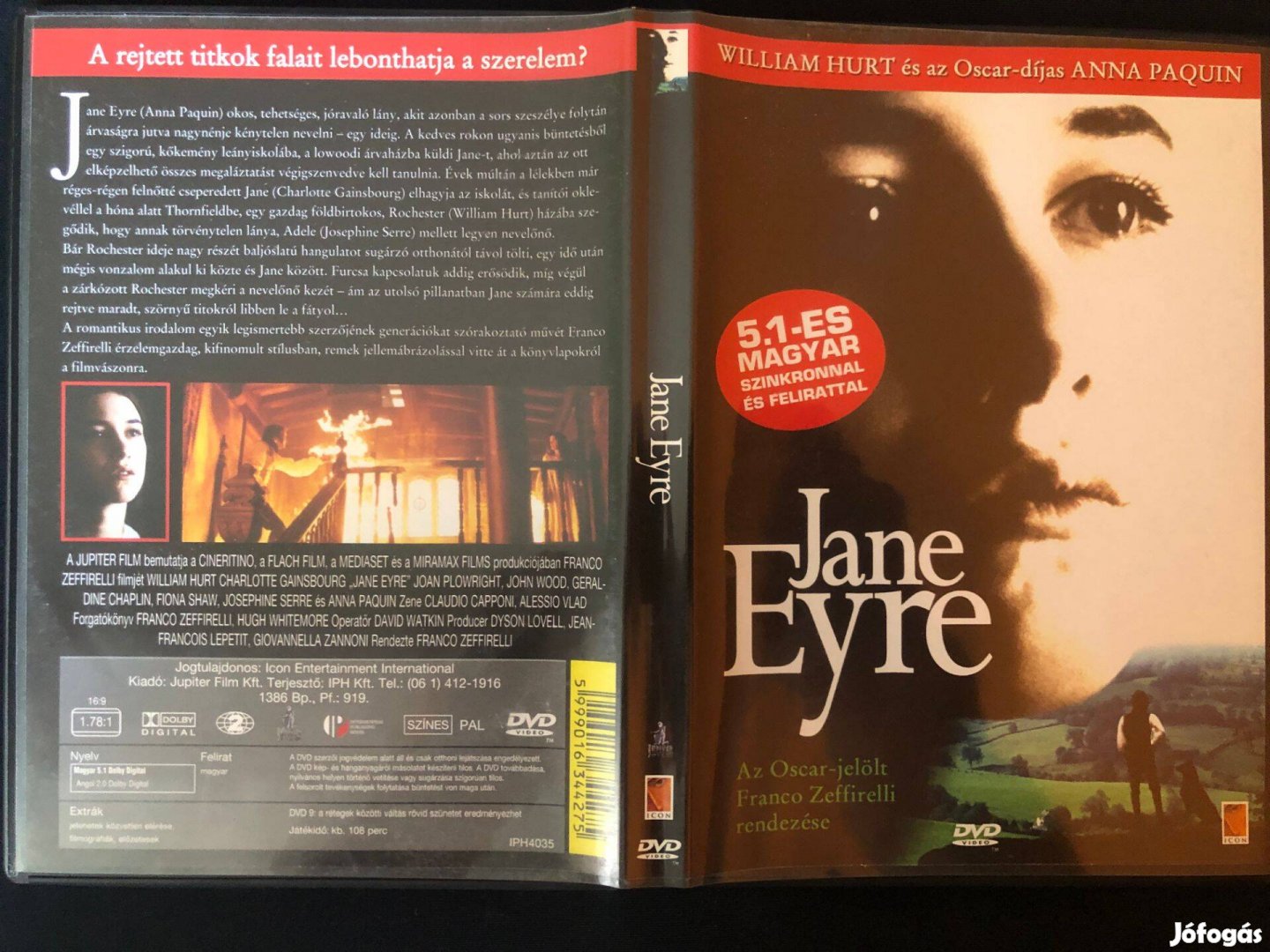 Jane Eyre (karcmentes, Franco Zefirelli, William Hurt) DVD