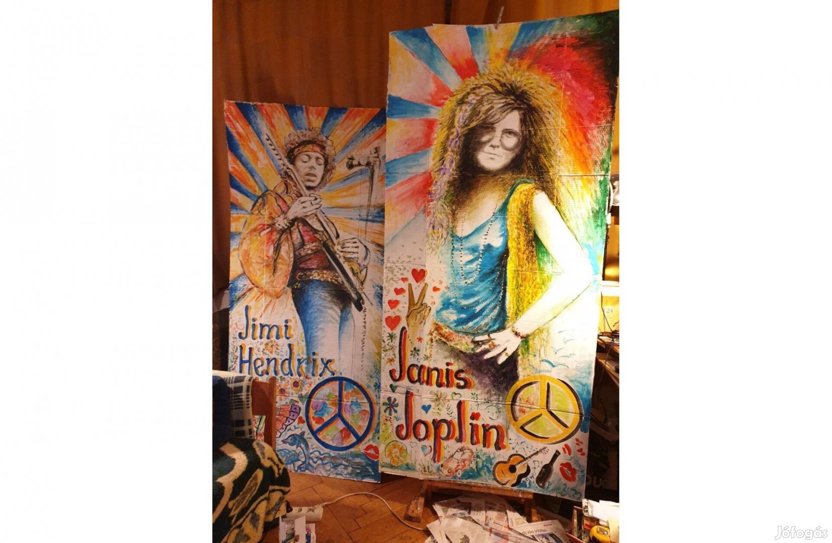 Janis Joplin - Jimi Hendrix festmény/dekoráció eladó