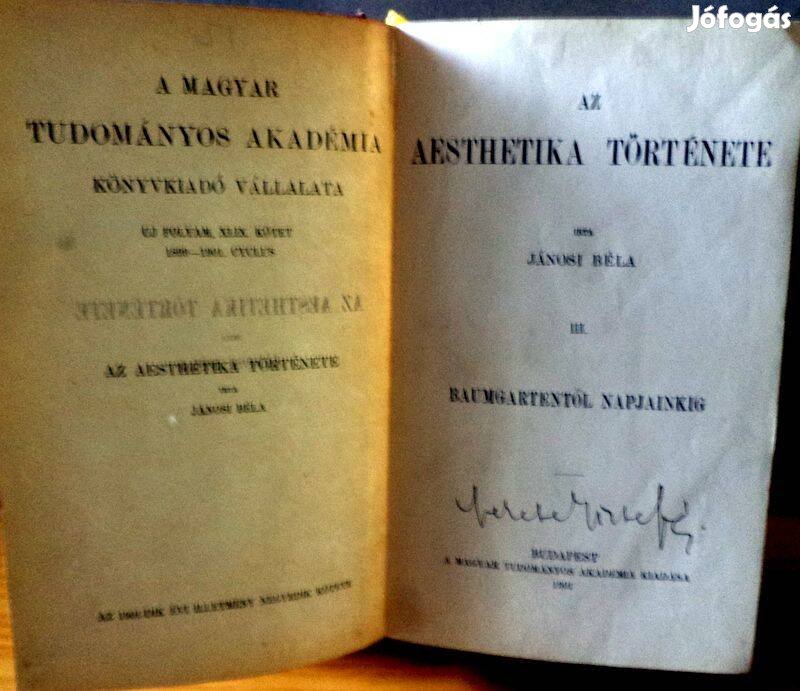 Jánosi Béla: Az aesthetika története III