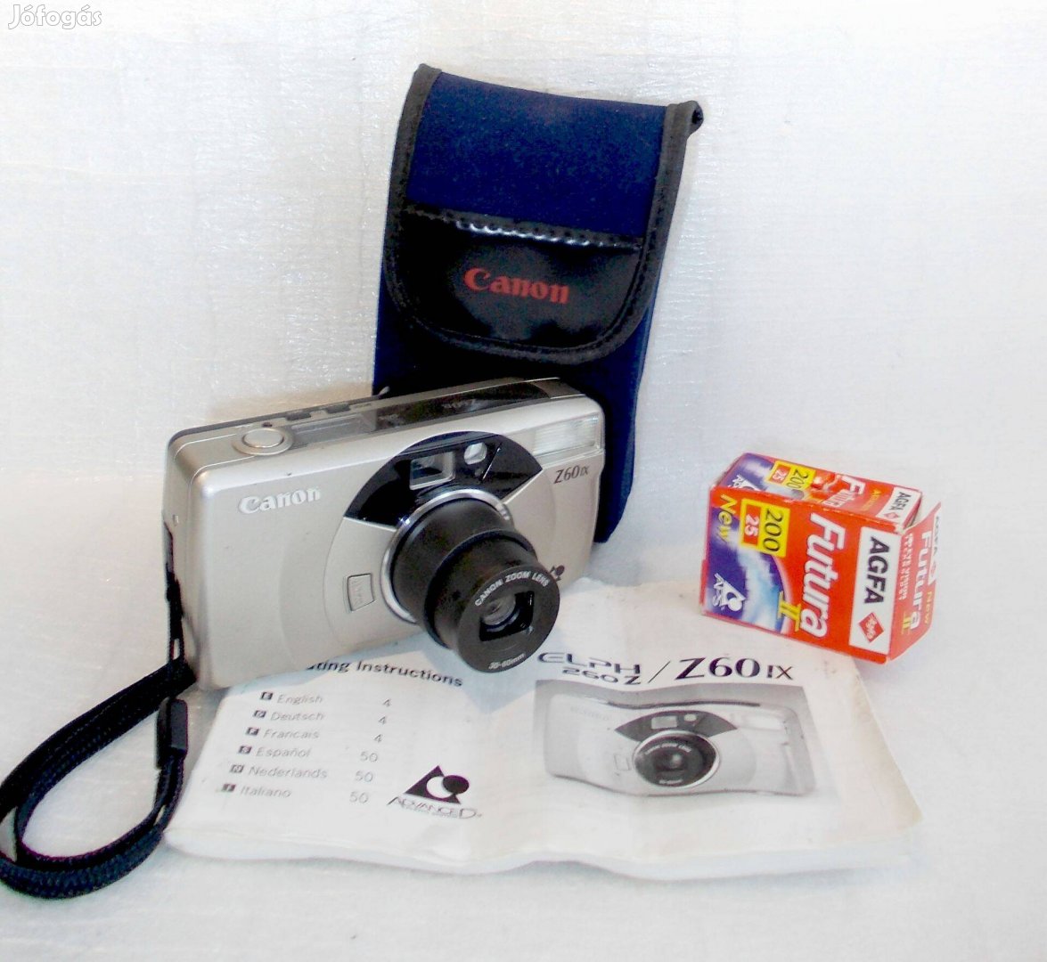 Japán Canon APS. Zoom fényképezőgép filmmel Canon táskával