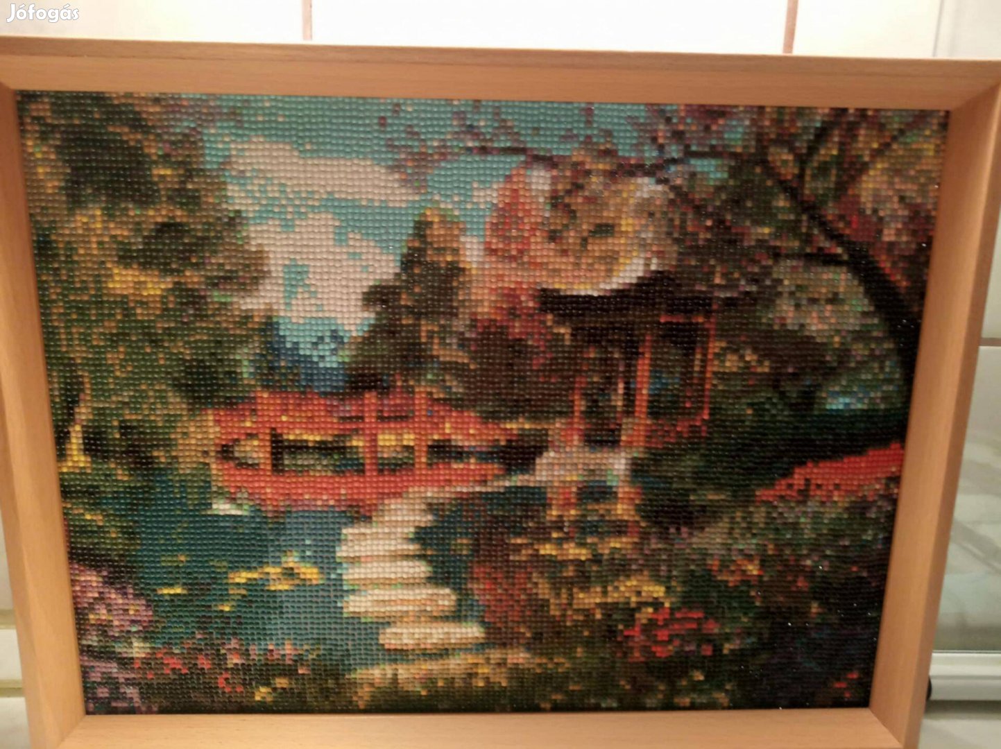 Japán kert 30x40cm gyémánt szemes kép