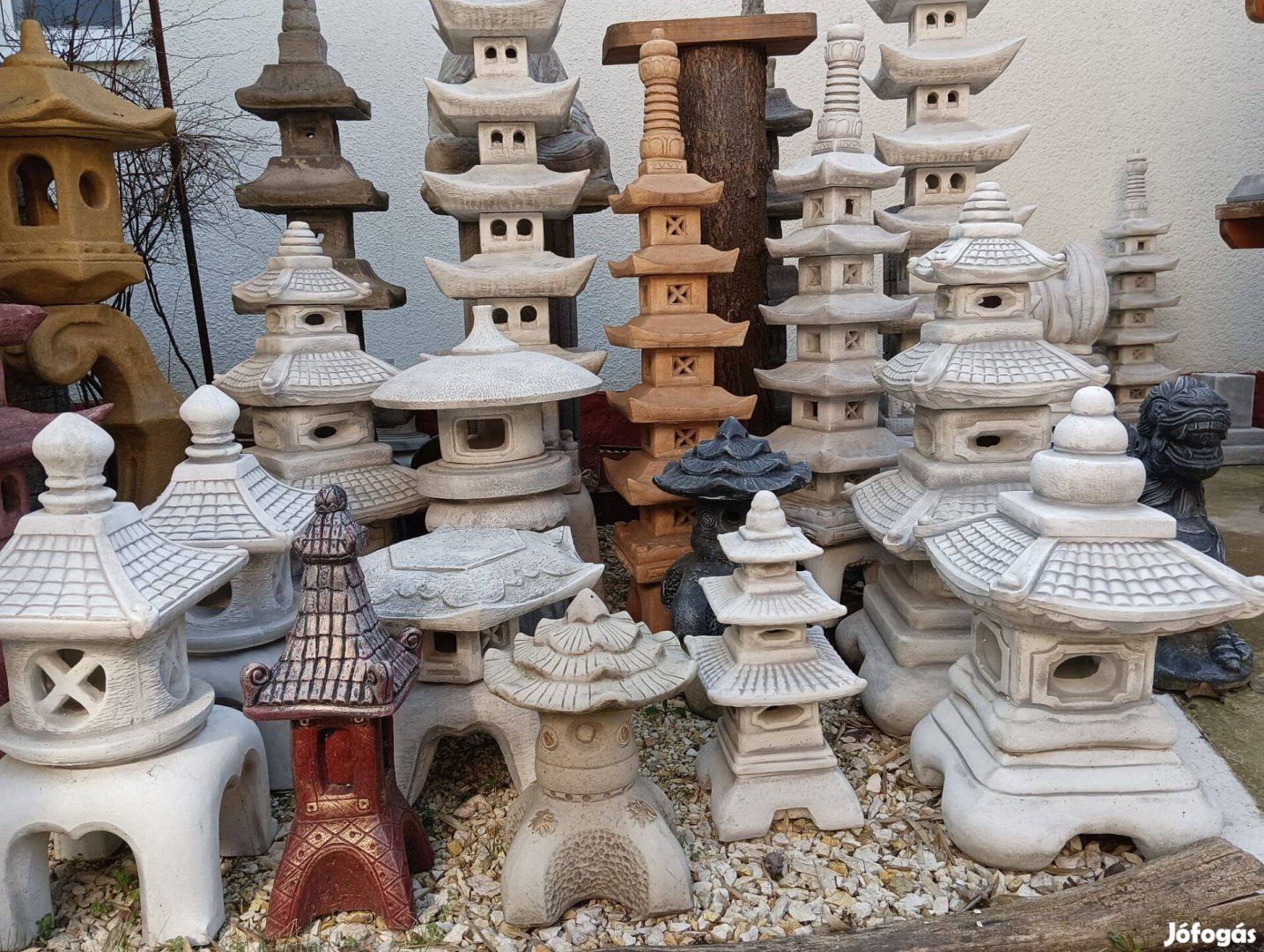 Japán kert kertépítő Pagoda lámpa szobor Fagyálló műkő !