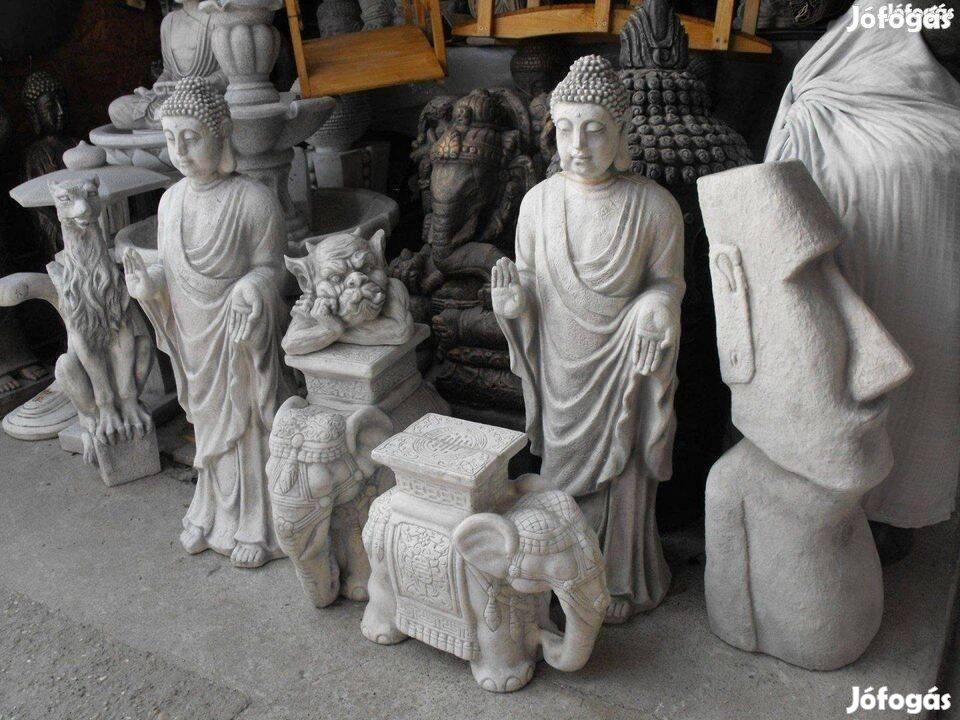 Japán kertépítő Buddha kerti kő szobor 95cm Fagyálló műkő