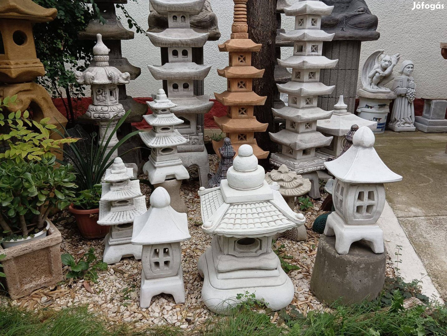 Japán kertépítő Pagoda lámpa Minőségi Fagyálló műkő Nem beton !
