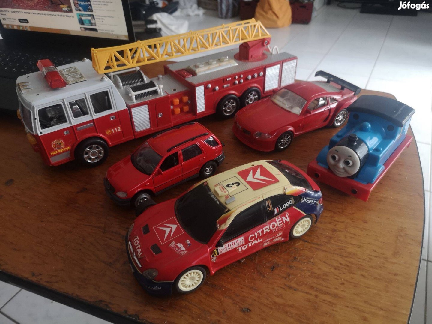Játékautók(tűzoltó,citroen,thomas mozdony)