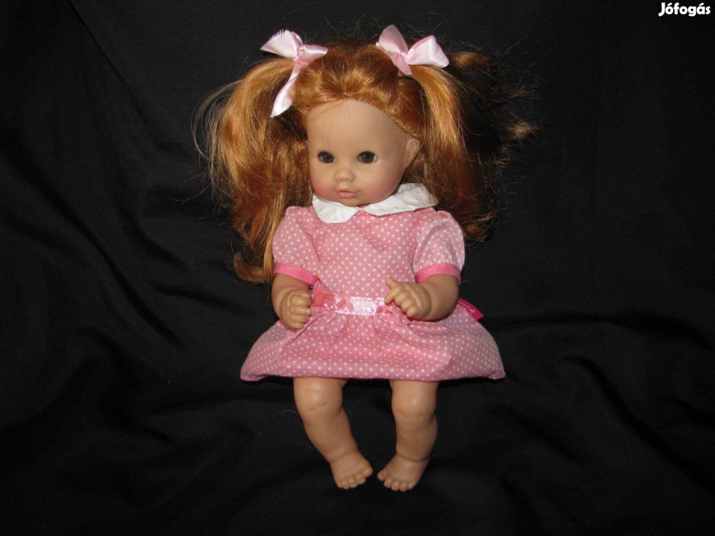 Játékbaba Götz eredeti ,új 30cm, alvós, ritka vörös haj, dús hajú