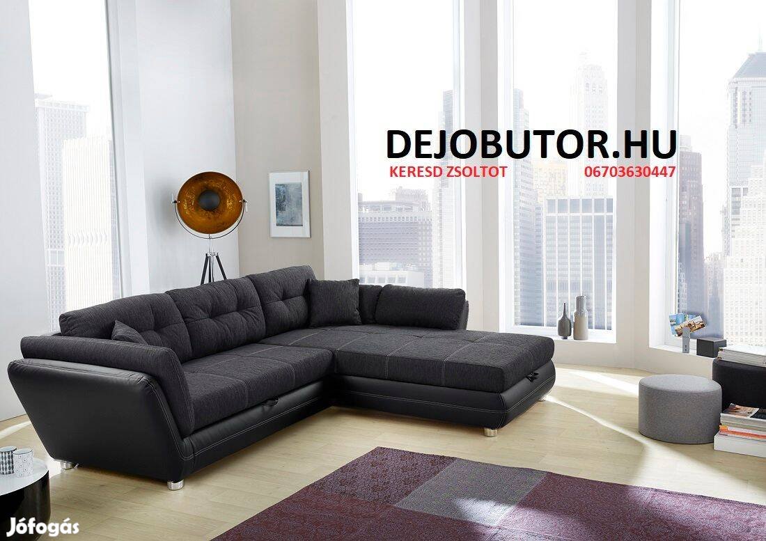 Java sarok black kanapé rugós ülőgarnitúra 297x212 cm