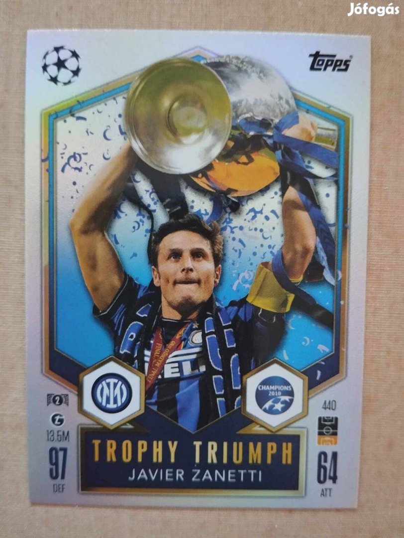 Javier Zanetti (Internazionale) Trophy Triumph BL 2024/25 focis kártya