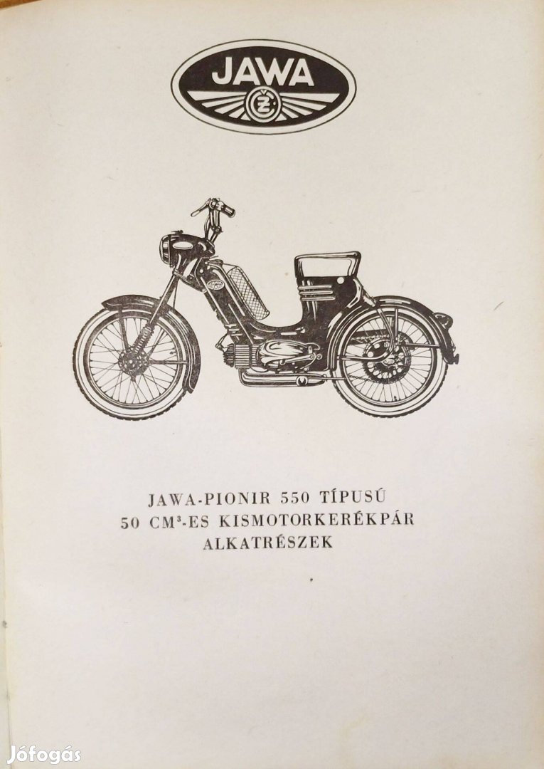 Jawa-Pionir 550 es moped alkatrész katalógus