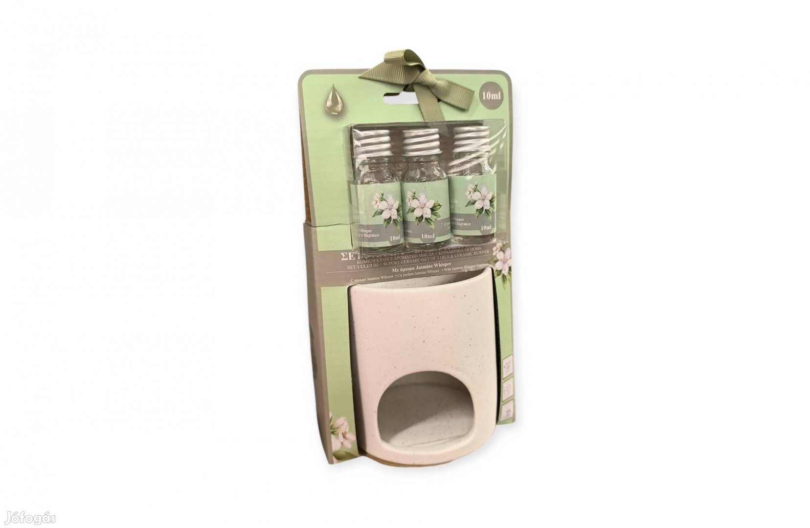 Jázminfény kerámia illatpárologtató szett fekete-fehér