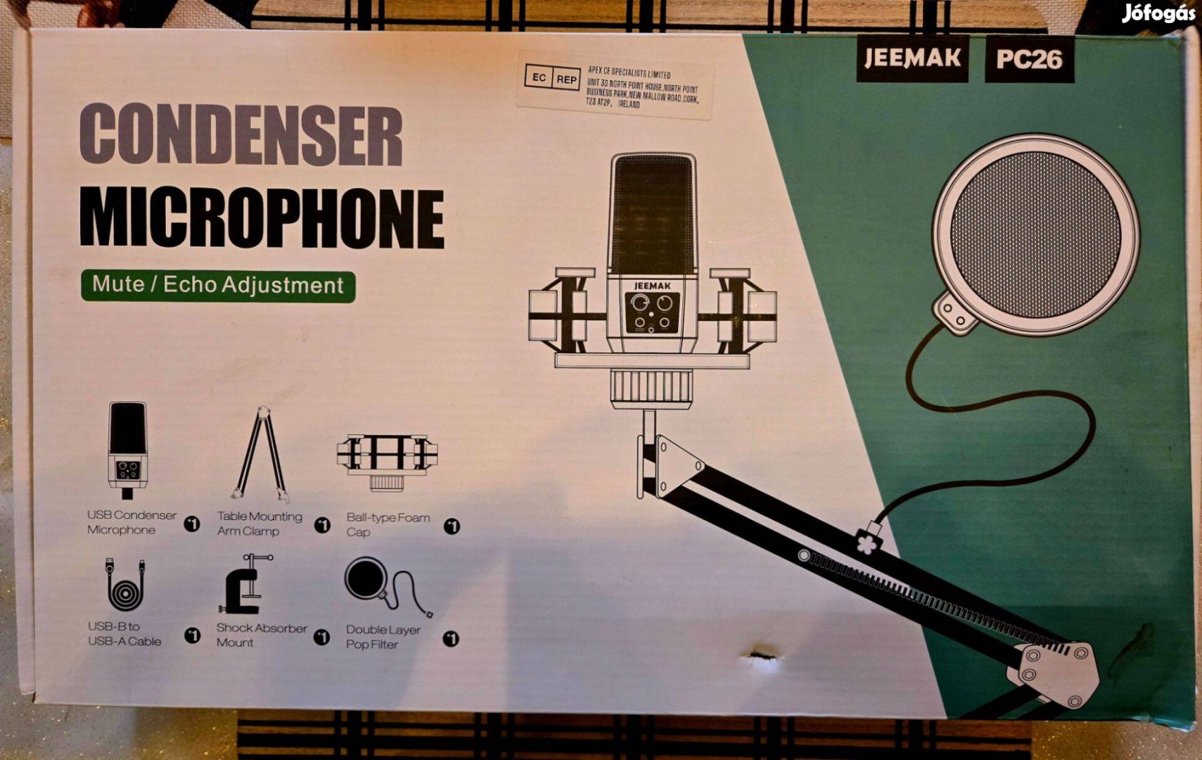 Jeemak PC26 Condenser Microphone Podcast Szett / Számla + Garancia