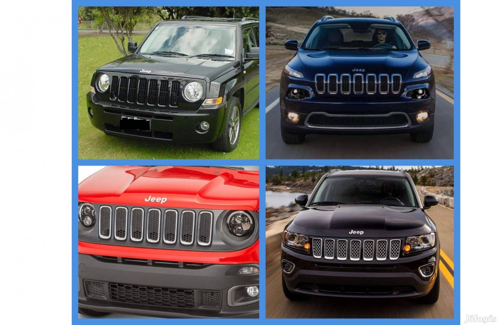 Jeep Renegade, Compass, Cherokee, Patriot lámpa, lökhárító, részeki