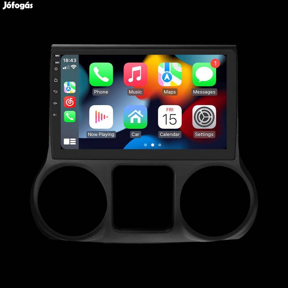 Jeep Wrangler 10,1" Multimédia fejegység - Android 12. Carplay, IPS