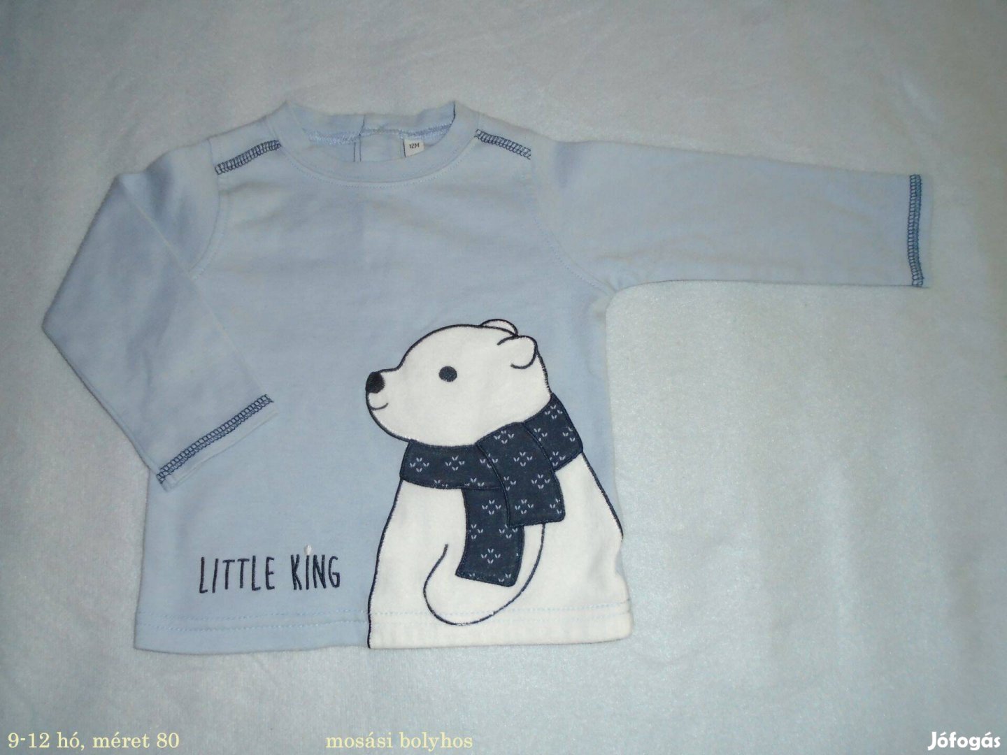 Jegesmedve mintás hosszú ujjú felső 9-12 hó méret 80 kék