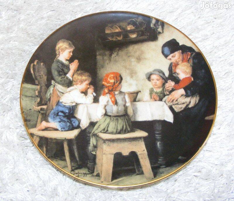 Jelenetes porcelán falitányér