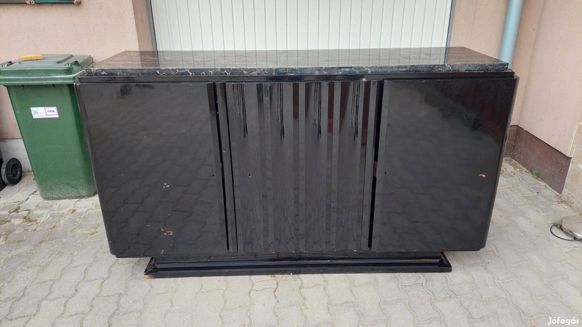 Jelzett Francia Art Deco A.Bicchierini fekete lakk