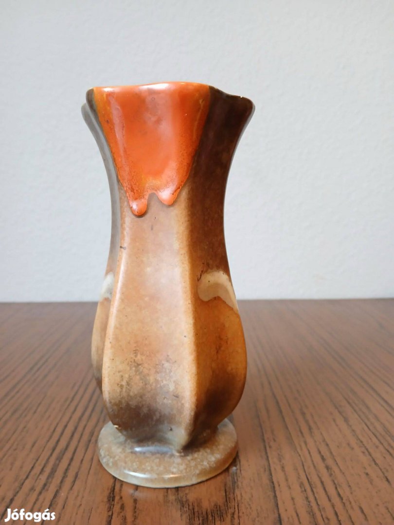 Jelzett Strehla 813 retro kerámia váza Hibátlan