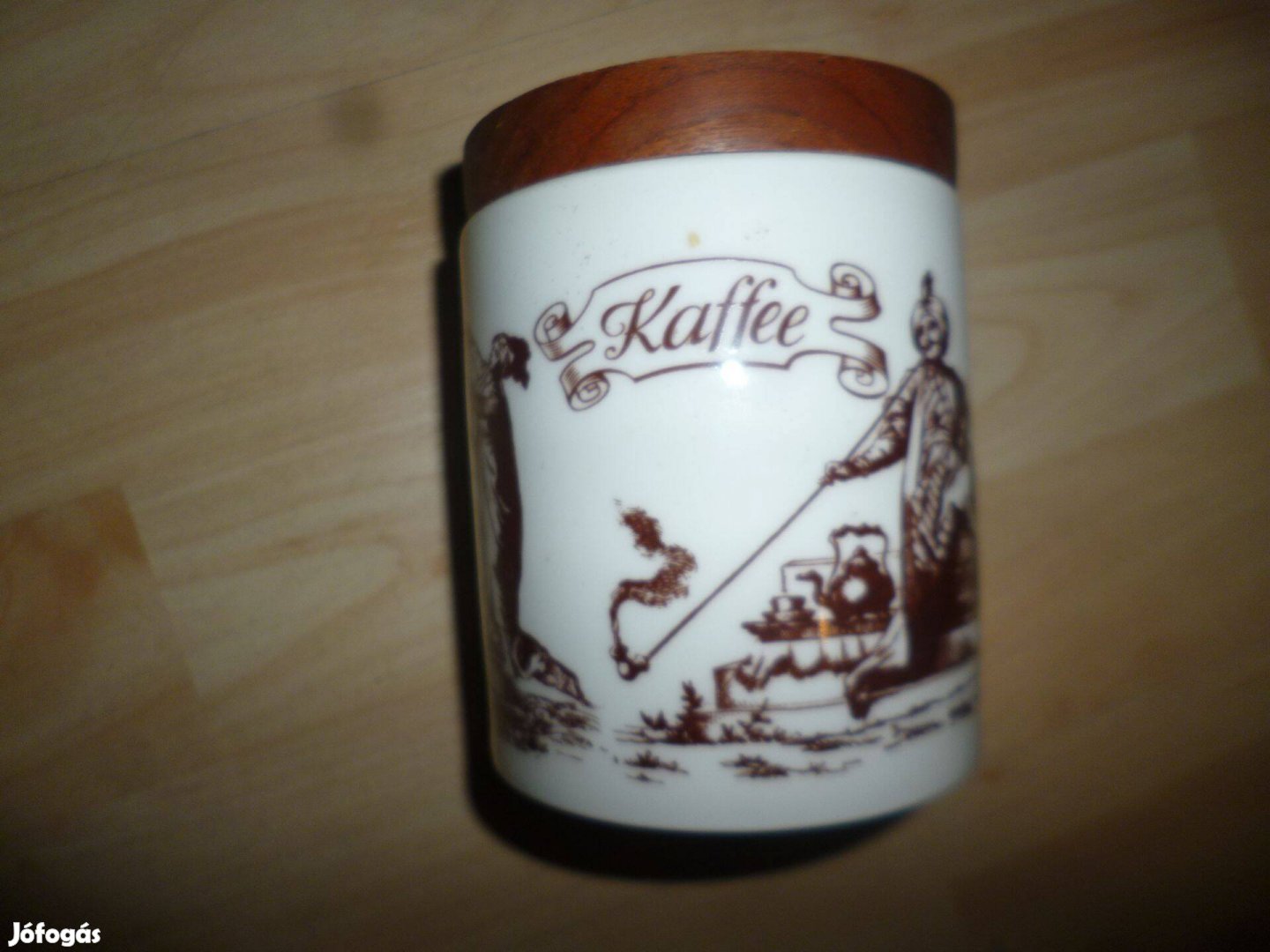 Jelzett német porcelán kávé tároló