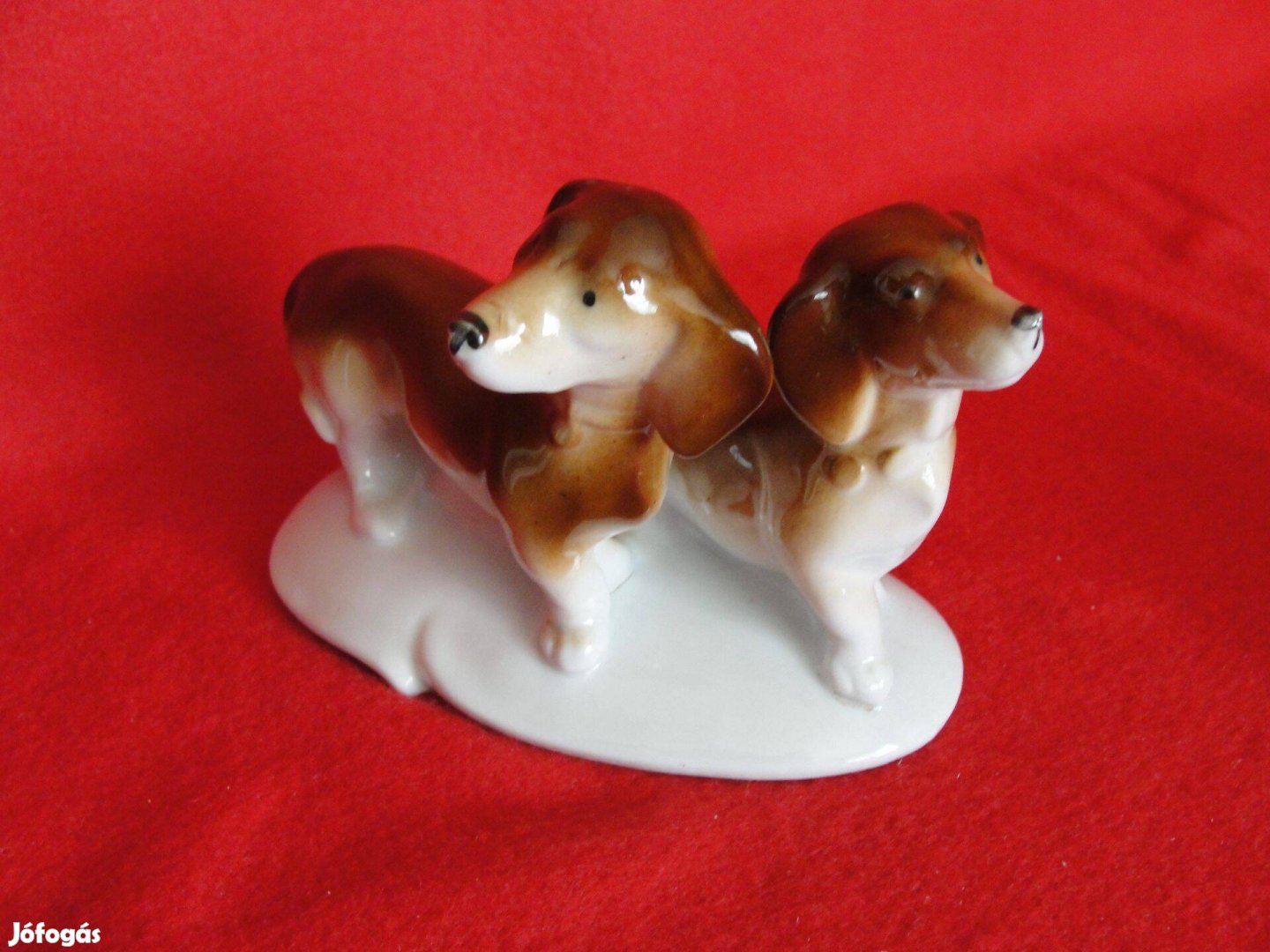 Jelzett német porcelán tacskópár tacskó kutya hibátlan
