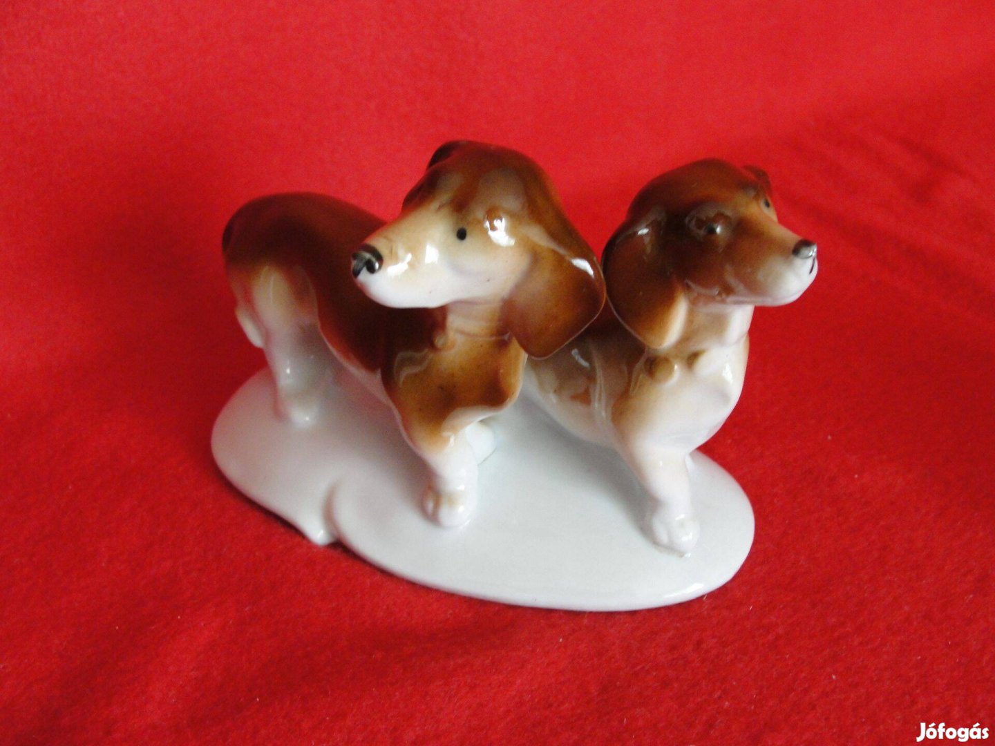 Jelzett német porcelán tacskópár tacskó kutya hibátlan_