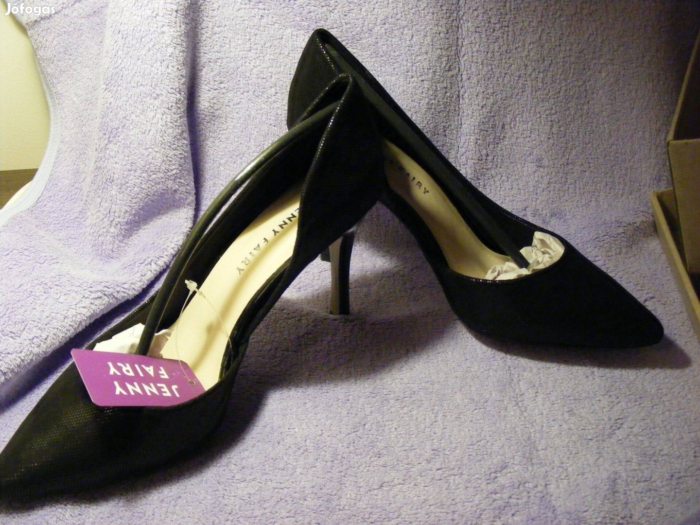 Jenny Fairy 39-es minőségi fekete, lakk női cipő Új, féláron