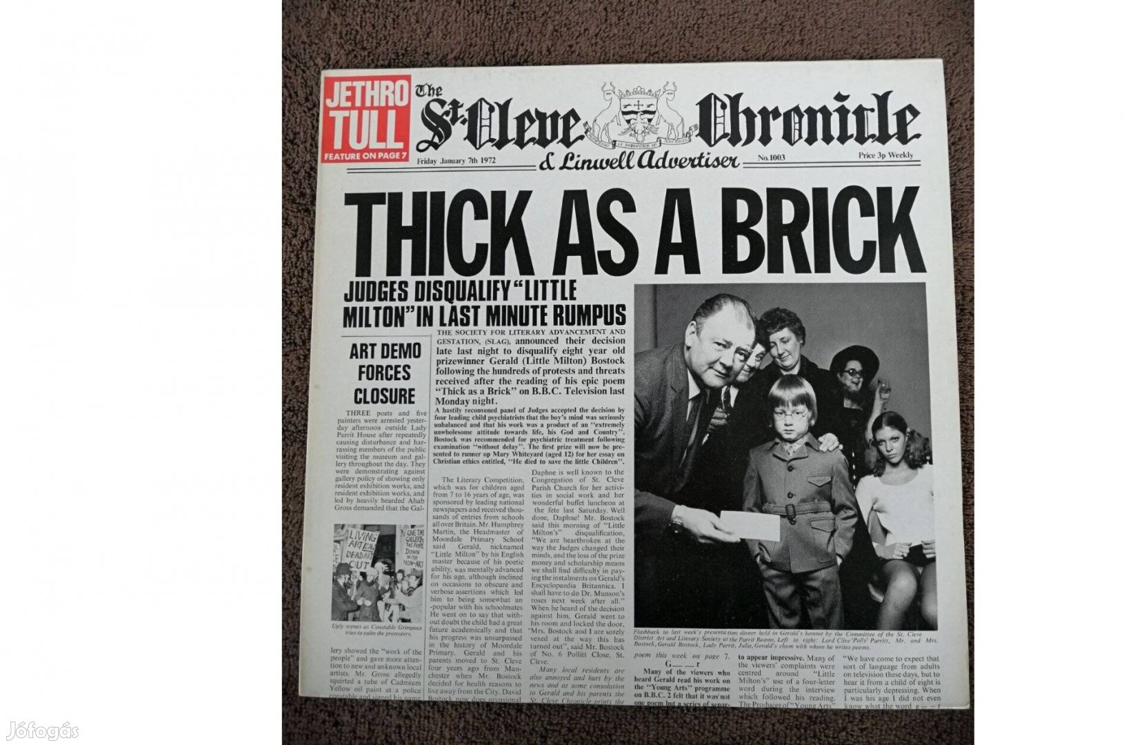 Jethro Tull - Thick as a Brick Bakelit LP újszerű