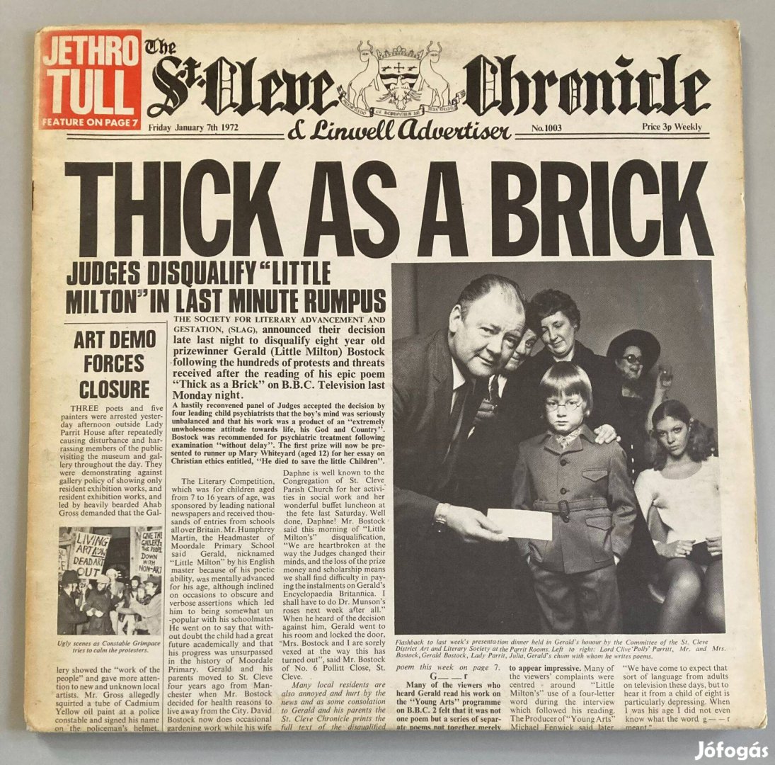 Jethro Tull - Thick as a Brick (Made in Germany, újságpapír borító)