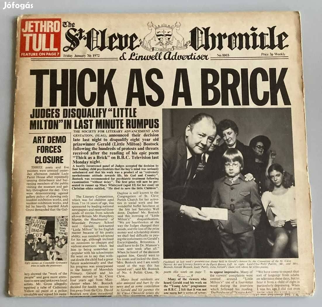 Jethro Tull - Thick as a Brick (német, 1972 újság borító) VG