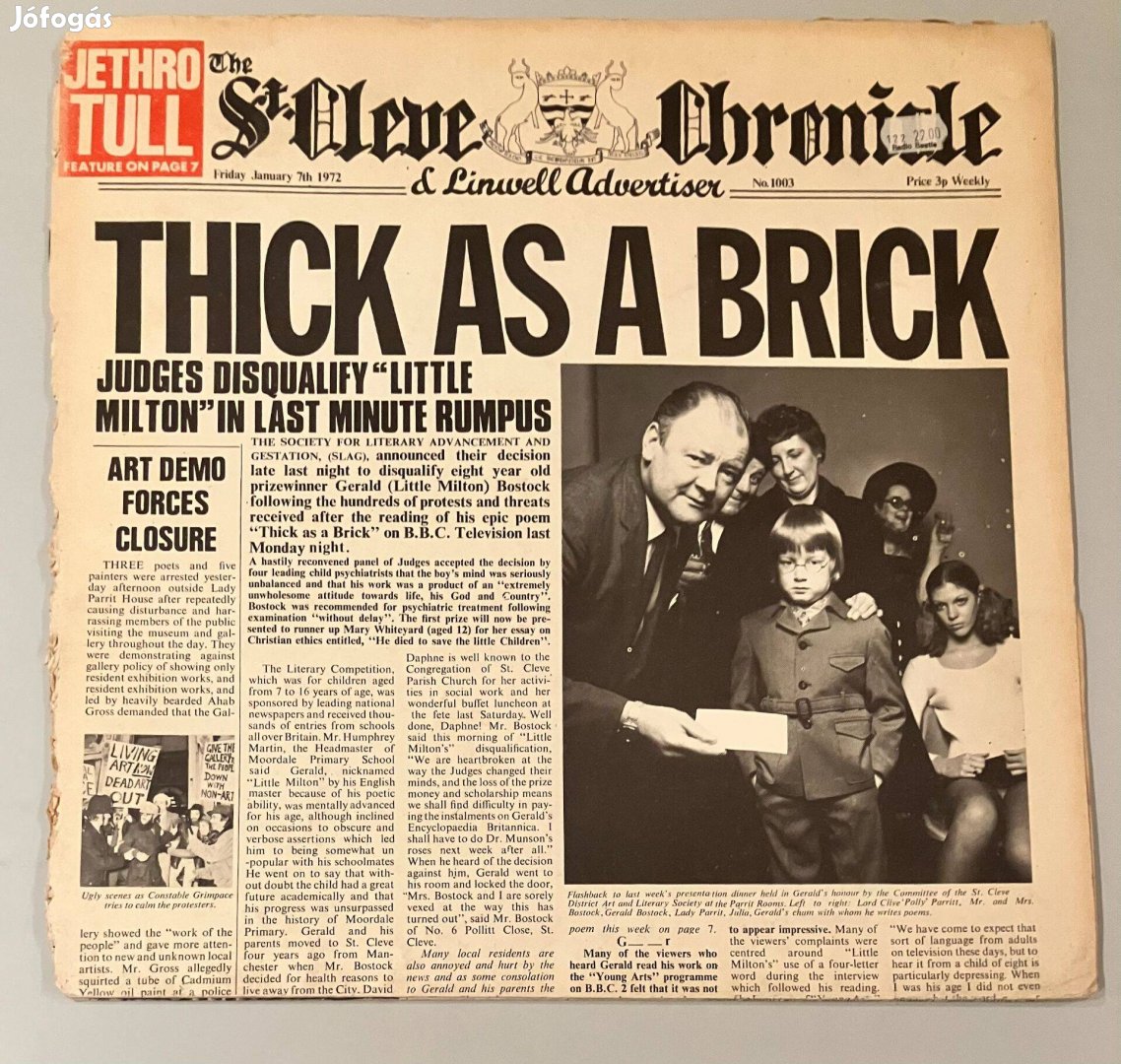 Jethro Tull - Thick as a Brick német, 1972 újságpapír borító