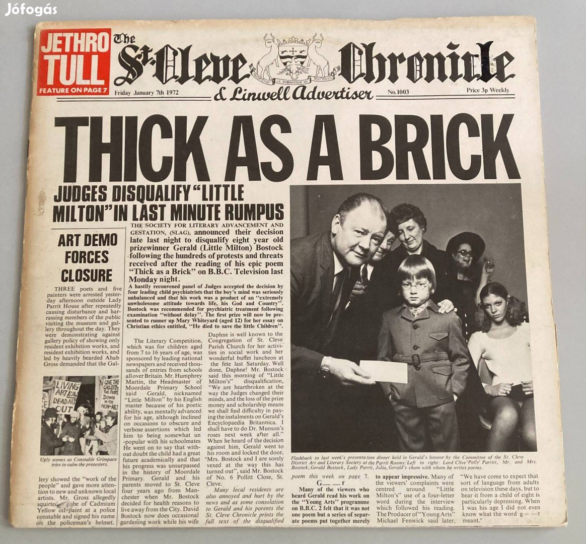 Jethro Tull - Thick as a Brick (német első kiadás, 1972 újság borító)