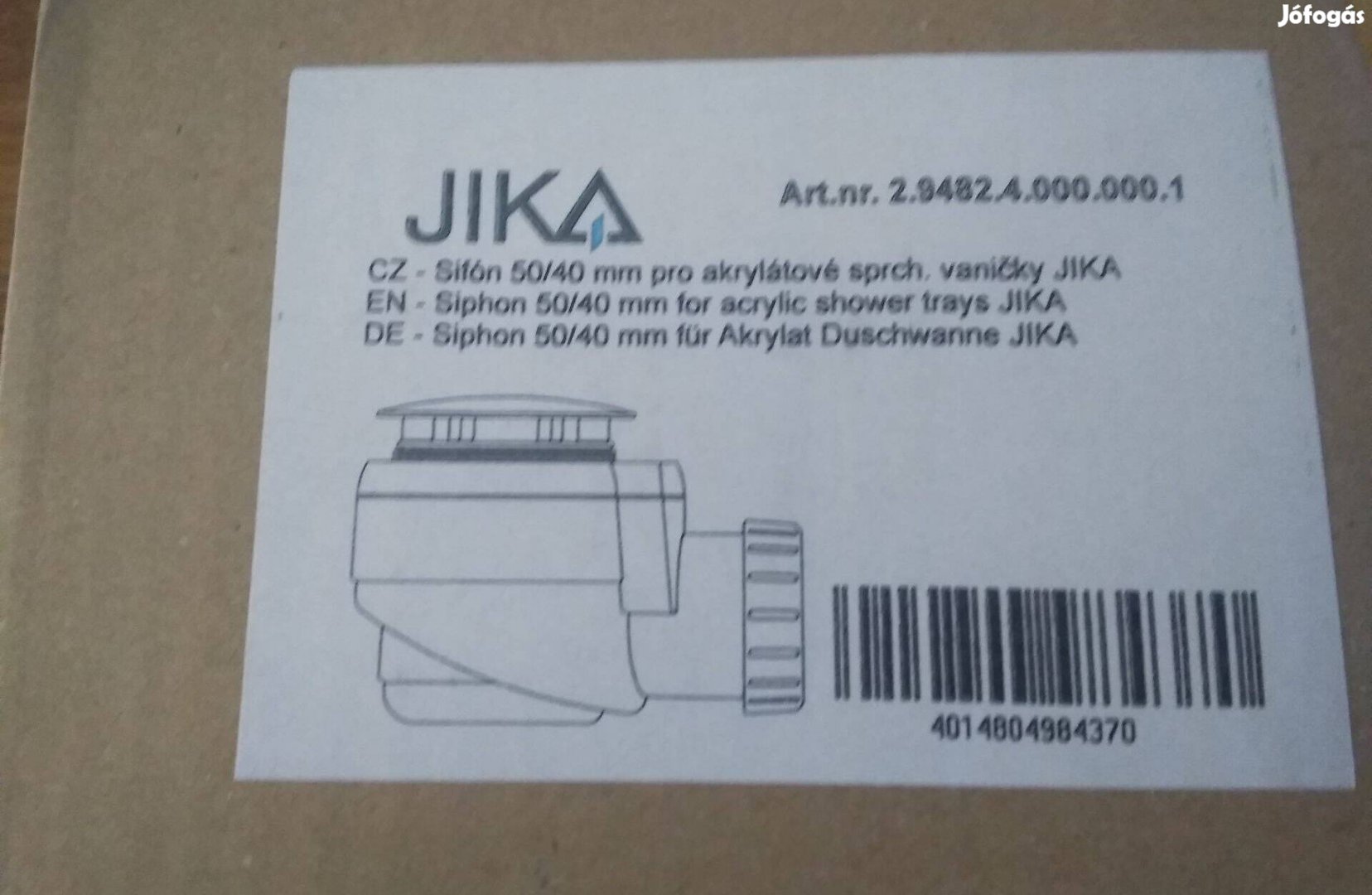 Jika zuhanytálca szifon, átm. 52 mm Eladó!