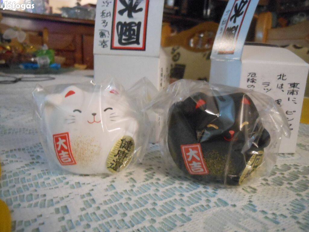 Jing és Jang új kerámia cica szerelmeseknek ajándék