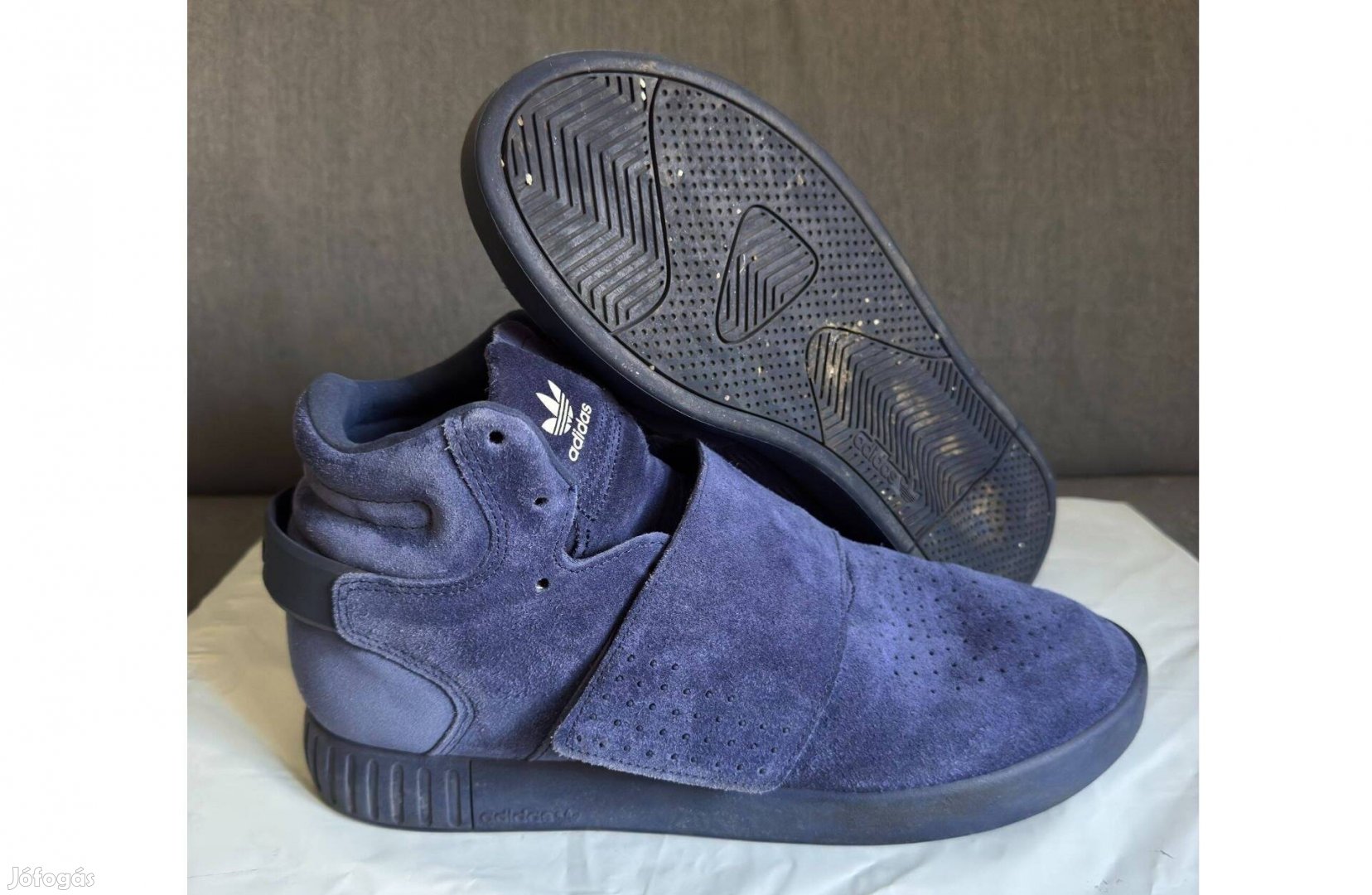 Jó Állapotú 44 Adidas Tubular Invader Strap Kék Férfi Cipő Sötétkék