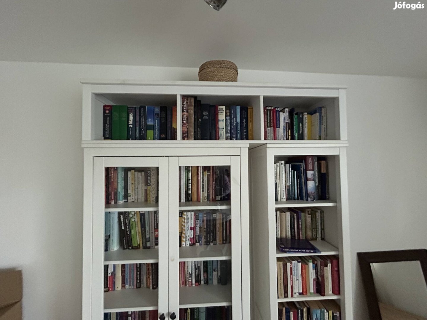Jó állapotú IKEA Hemnes fehér fa könyvespolc eladó