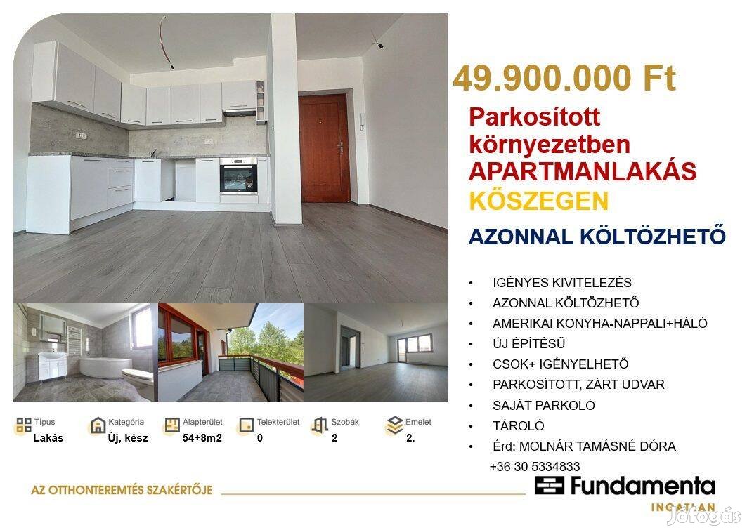 Jó ár-érték arányú, új, azonnal költözhető 58m2 apartmanlakás -Kőszeg