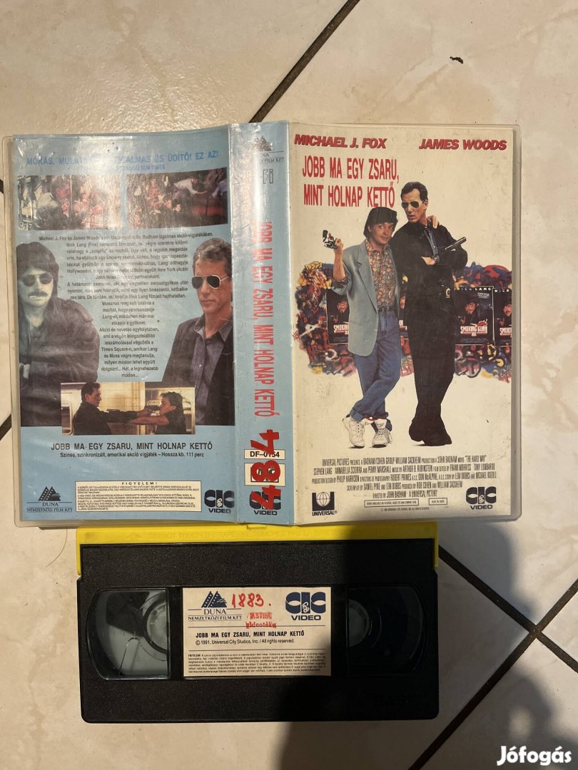 Jobb ma egy zsaru,mint holnap kettő vhs kistok vigjáték