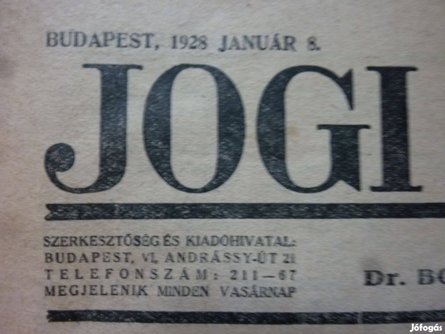 Jogi hírlap 1928-as évfolyam eladó
