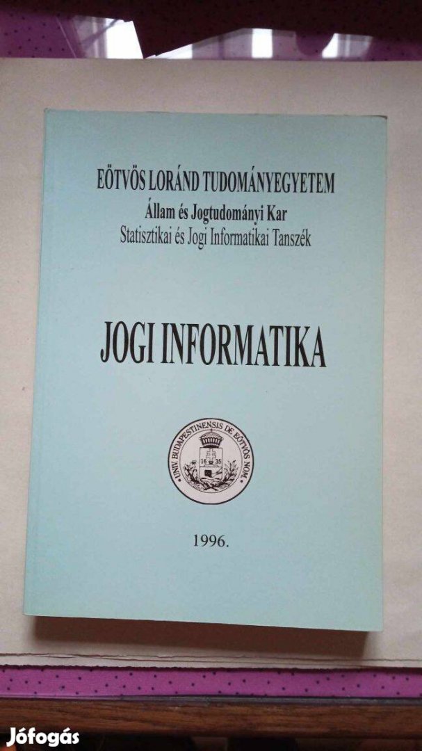 Jogi informatika könyv 1996. 800 Ft