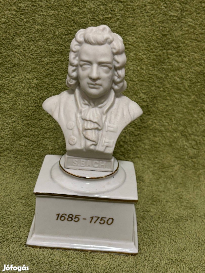 Johann Sebastian Bach porcelán dísztárgy, figura, büszt