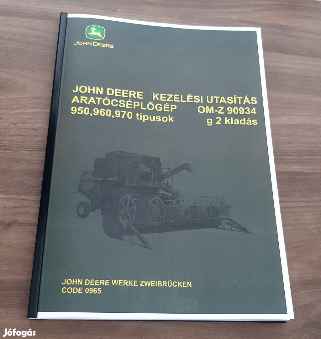 John Deere 950, 960, 970 kombájn kezelési útmutató