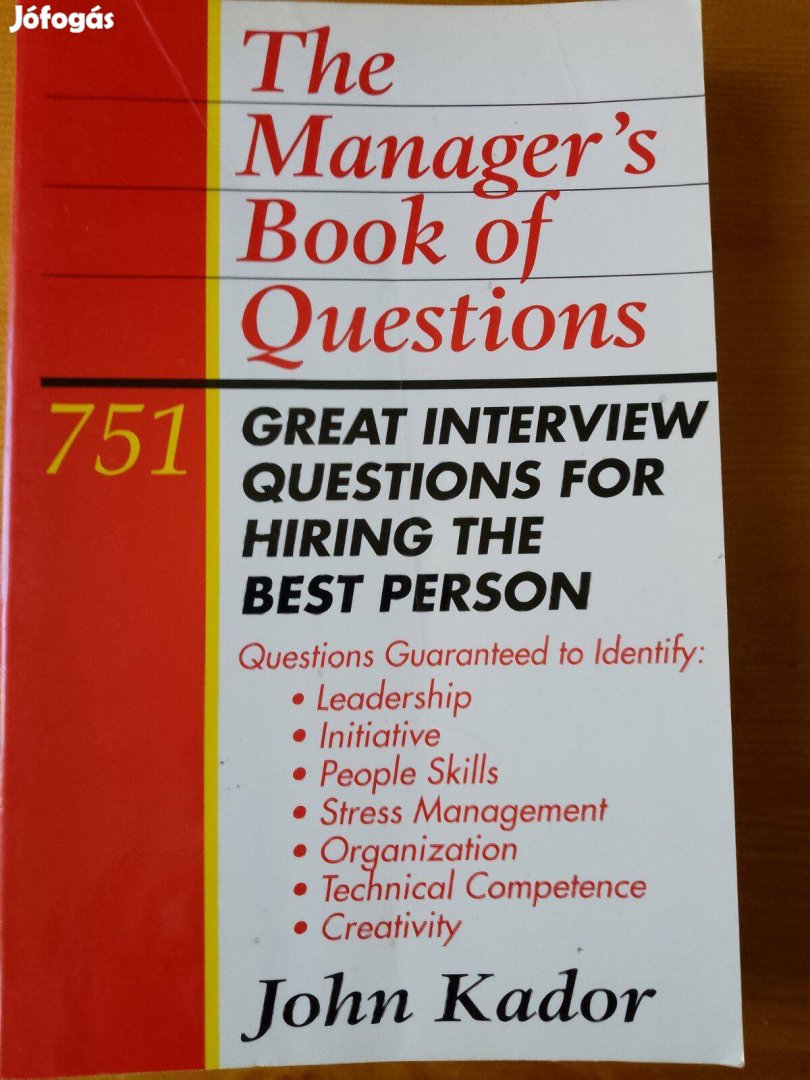 John Kador The Manager's Book of Questions / könyv