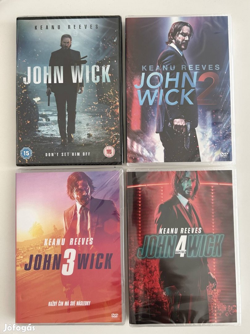 John Wick 1-2-3-4 DVD Új Bontatlan