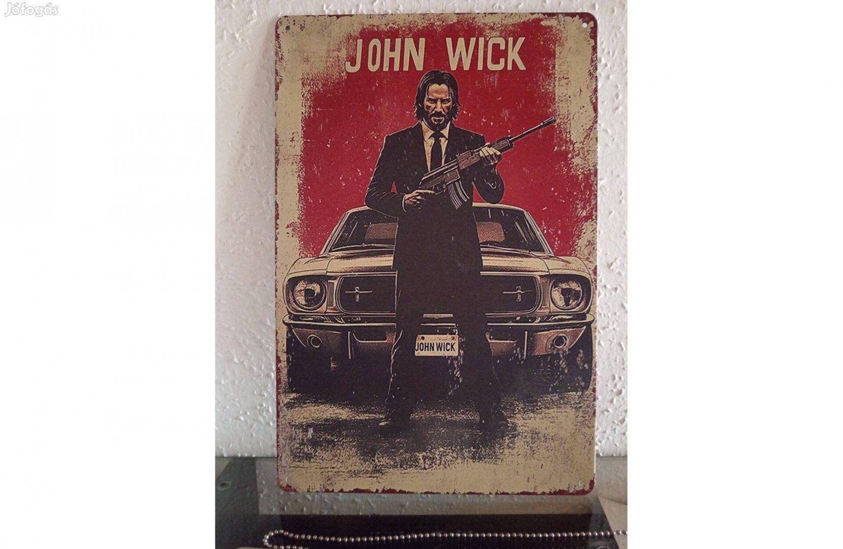 John Wick - falikép - patinás fém tábla